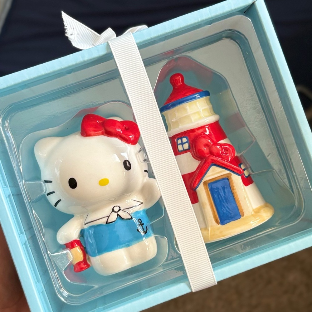 Sanrio Hello Kitty Nautical Salt and Pepper Shakers - Red, Blue, White